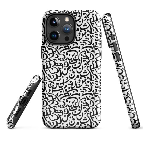 Abstract Calligraphy, Black on White, Tough Case for iPhone